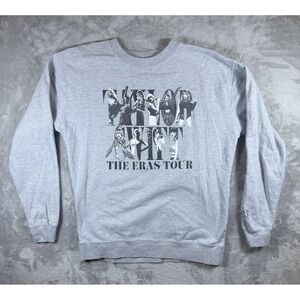 Taylor Swift Sweatshirt Mens XL Gray The Eras Tour Crewneck Graphic Fleece 2023